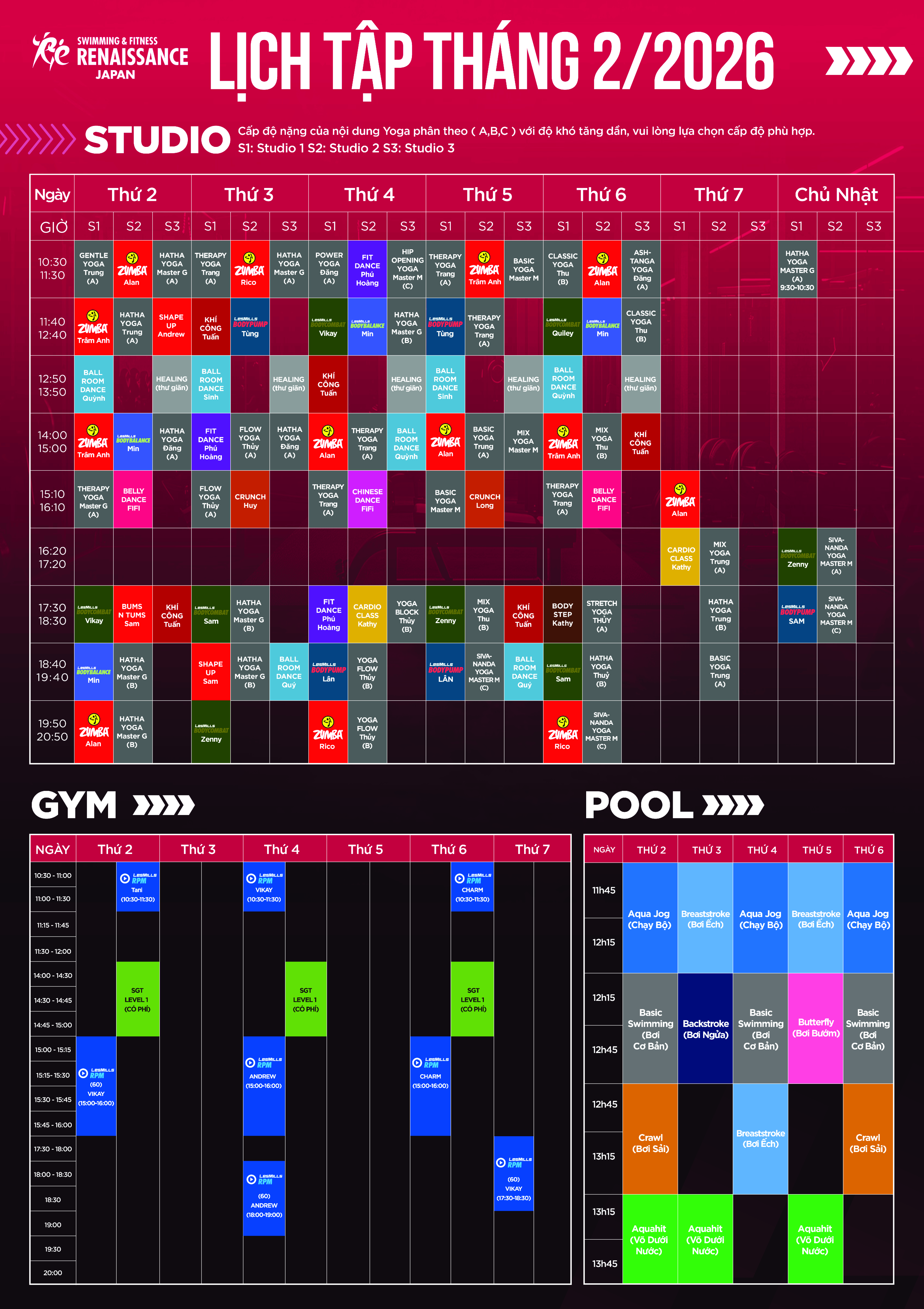 Lịch Tập Tháng 2